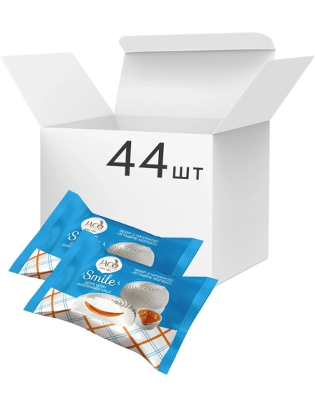 2,2кг (44*50г) (Жако) Зефір з нач.згущ.мол."Smile"