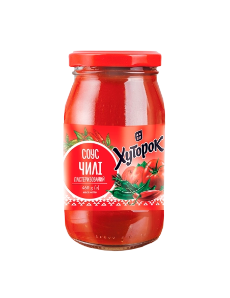 286 Соус ``Чилі`` пастирезований ТМ ``Хуторок`` 460г, скло