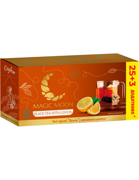 935_Чай чорний "Лимон" ТМ"Magic Moon" 25+3 пакетів 1,8г
