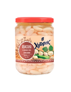 958 Квасоля в ніжному соусі  ТМ ``Хуторок`` 500г, скло