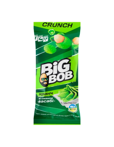 Арахіс смажений солоний в хрусткій оболонці зі смаком Васабі 55г ТМ DIG BOB