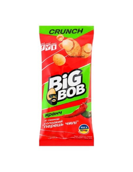 Арахіс смажений солоний в хрусткій оболонці зі смаком Солодкий перець чілі ТМ DIG BOB 55г