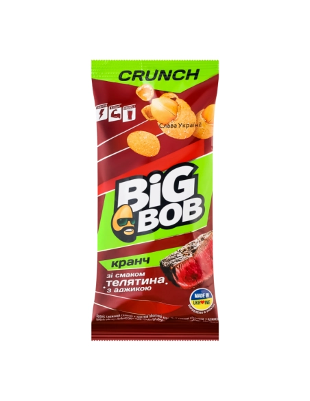 Арахіс смажений солоний в хрусткій оболонці зі смаком Телятина з аджикою 55г 80штТМ DIG BOB