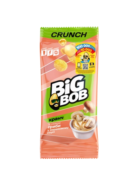 Арахіс смажений солоний в хрусткій оболонці кранч зі смаком Гриби у вершковому соусі ТМ DIG BOB 55г