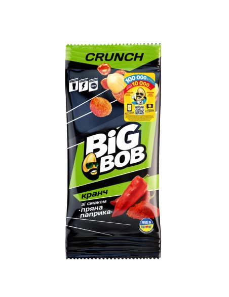 Арахіс смажений солоний в хрусткій оболонці кранч зі смаком Пряна паприка ТМ DIG BOB55г