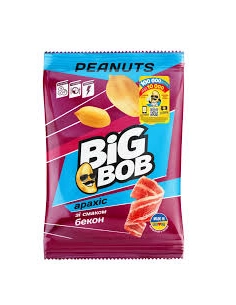 Арахіс смажений солоний зі смаком Бекон 120г 60шт ТМ DIG BOB НШК