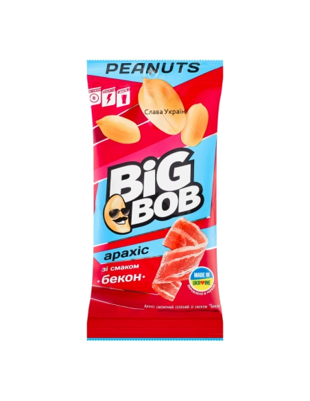 Арахіс смажений солоний зі смаком Бекон 60г 95штТМ DIG BOB НШК