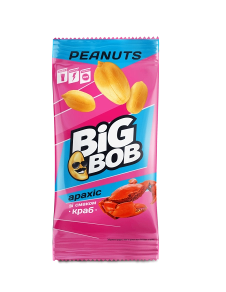 Арахіс смажений солоний зі смаком краб ТМ DIG BOB60г