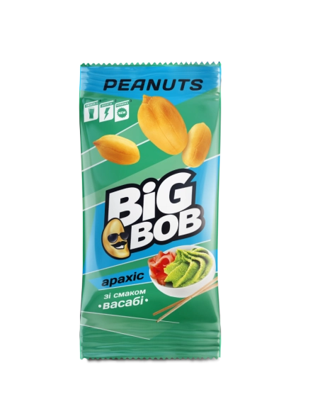 Арахіс смахений солоний зі смаком Васабі ТМ DIG BOB 60г