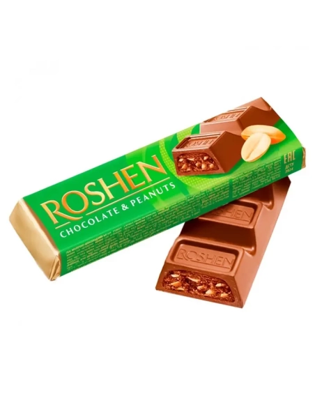 БАТОН ROSHEN мол-шок з арахісовою начинкою ВКФ 38г/180шт ДС