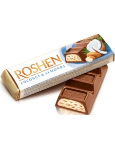 БАТОН ROSHEN мол-шок з кокосом та мигдалем ВКФ 38г/180шт