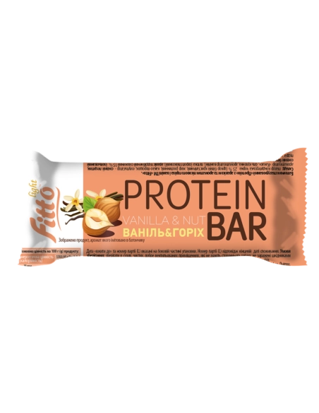 Батончик глазурований "Протеїн" з арахісом та ароматом лісового горіха і ванілі ТМ "Fitto Light"