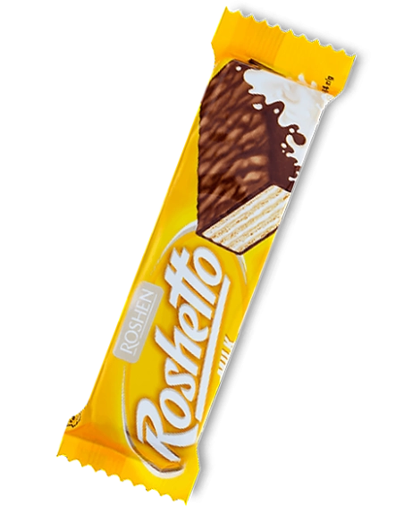 ВАФЕЛЬНІ БАТОНЧИКИ Roshetto milk ВКФ 34г/25шт