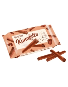 ВАФЕЛЬНІ ТРУБОЧКИ Konafetto cocoa з  начинкою ВКФ 140г/15шт